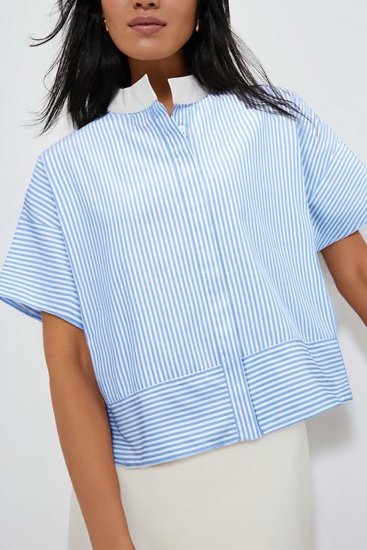 Blusa Rayada Celeste