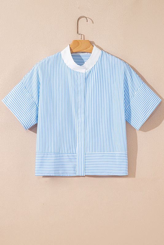 Blusa Rayada Celeste