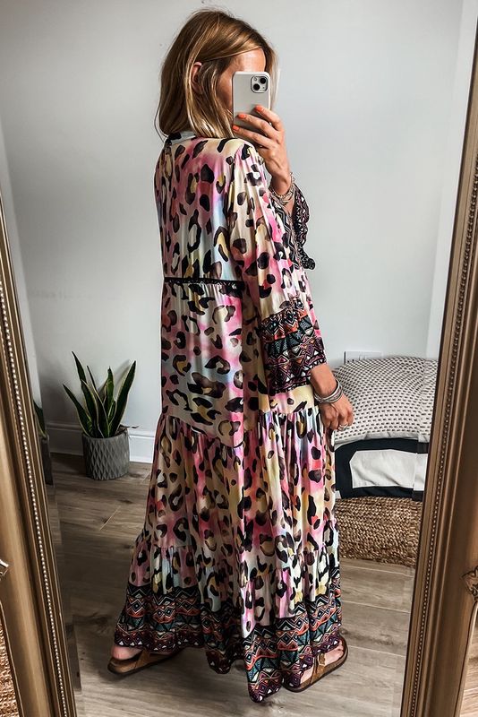 Vestido Colorful Leopard Print