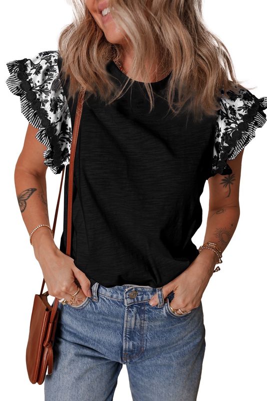Blusa Negra Floreada