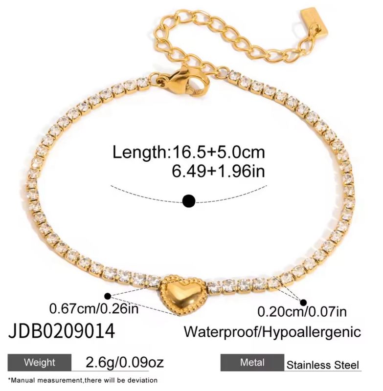 Heart Zircon Bracelet