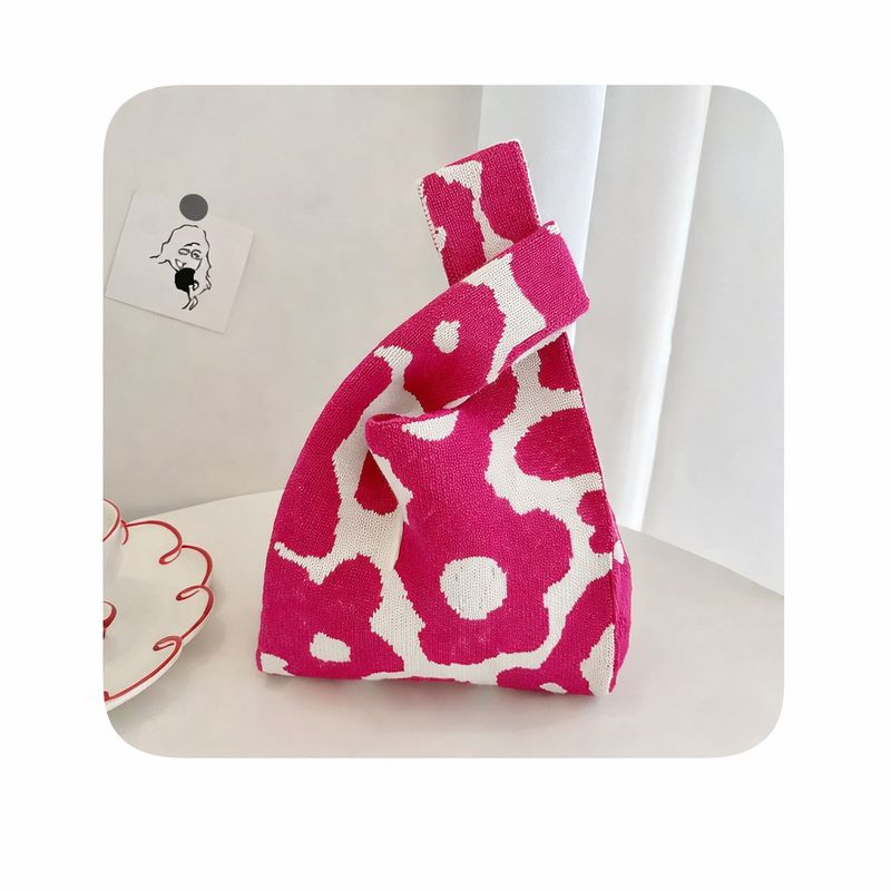 Knit Bag Flower Fuchsia