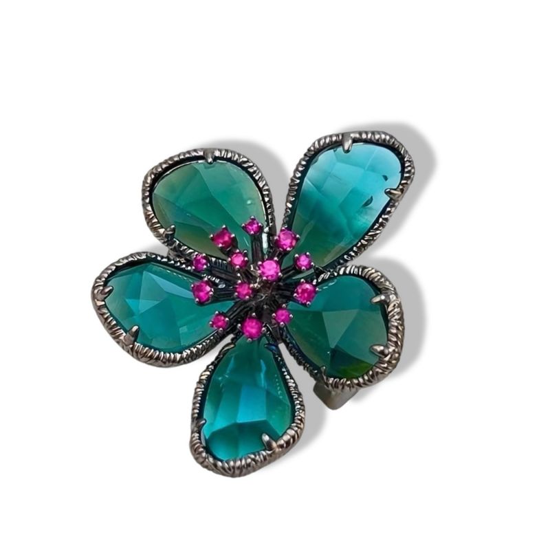 Broche Flor Aqua