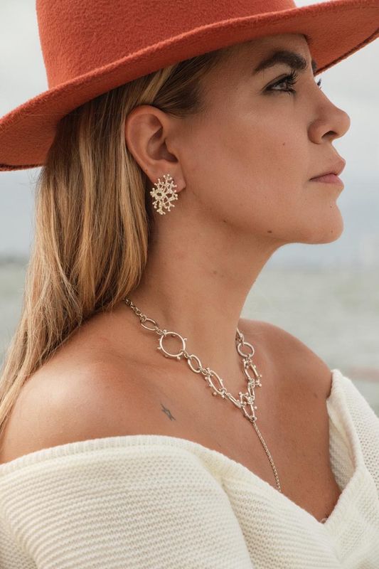 Silver Coral Earrings