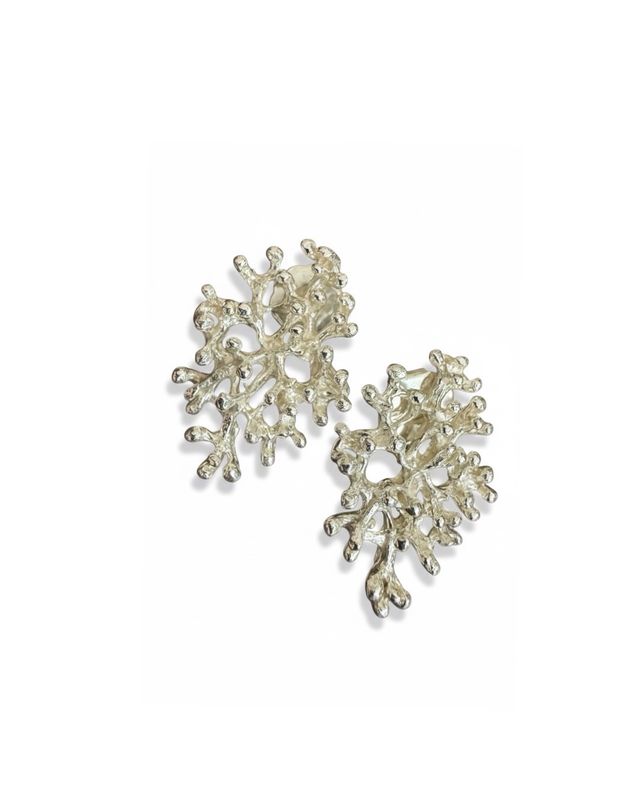Silver Coral Earrings