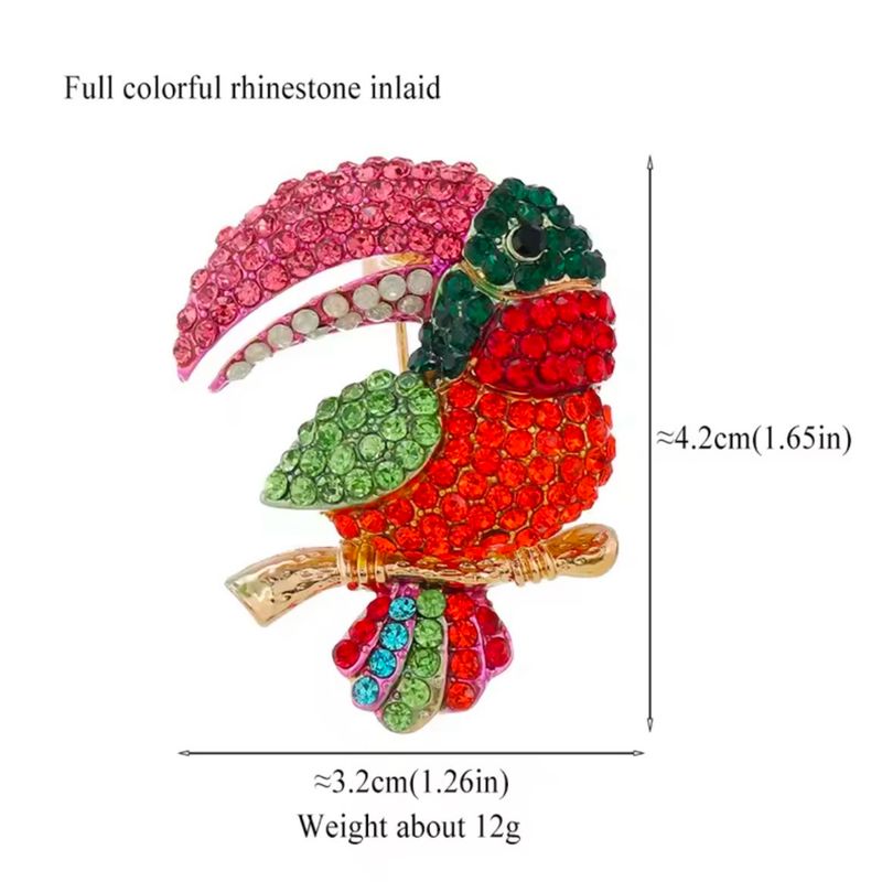 Colorful Aqua Tucán Zirconia Brooch