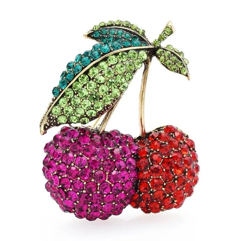 Cherries Zircone Brooch