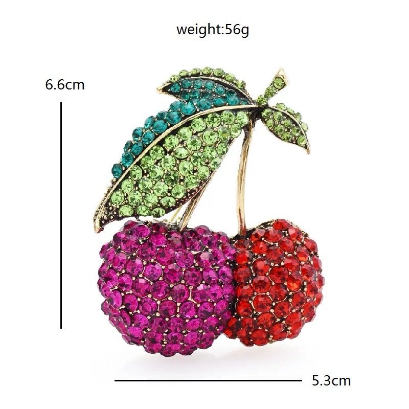 Cherries Zircone Brooch
