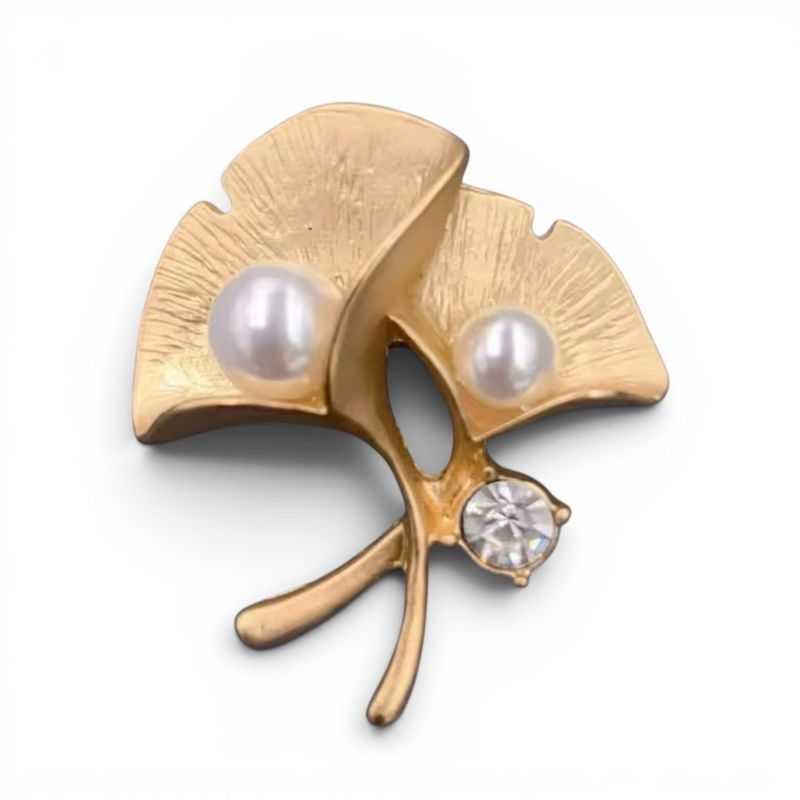 Gold Flower Brooch