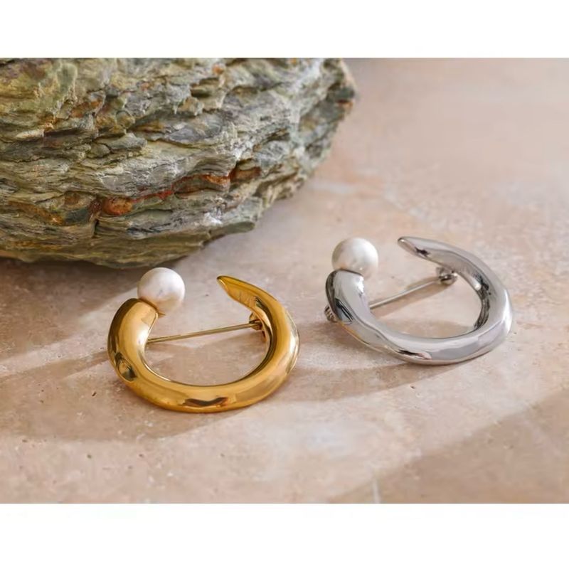 Moon Pearl Brooch