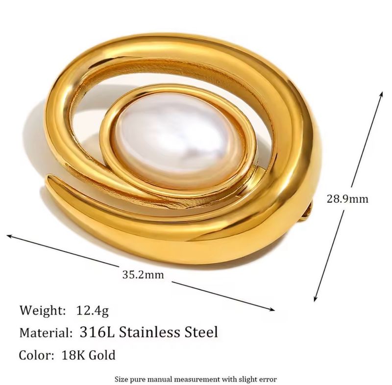 Oval Pearl Brooch