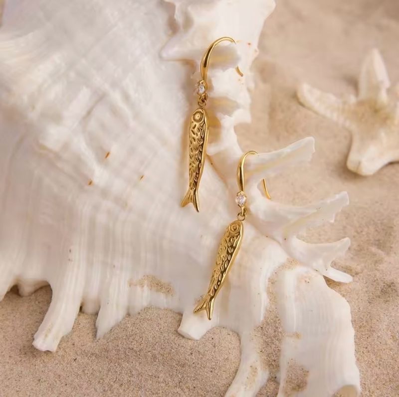 Gold Fish Earrings
