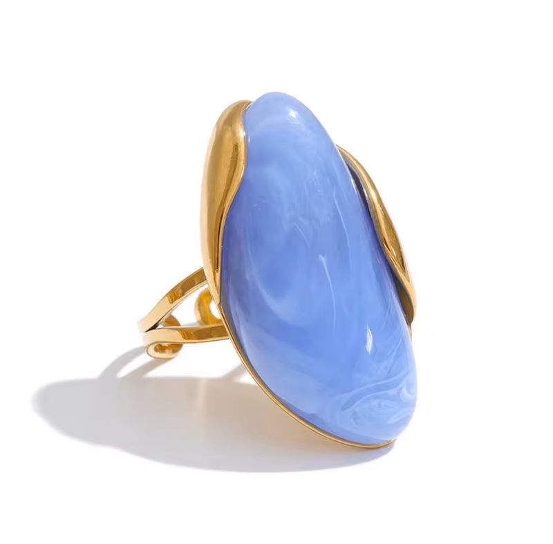Anillo Azul Resina Ajustable
