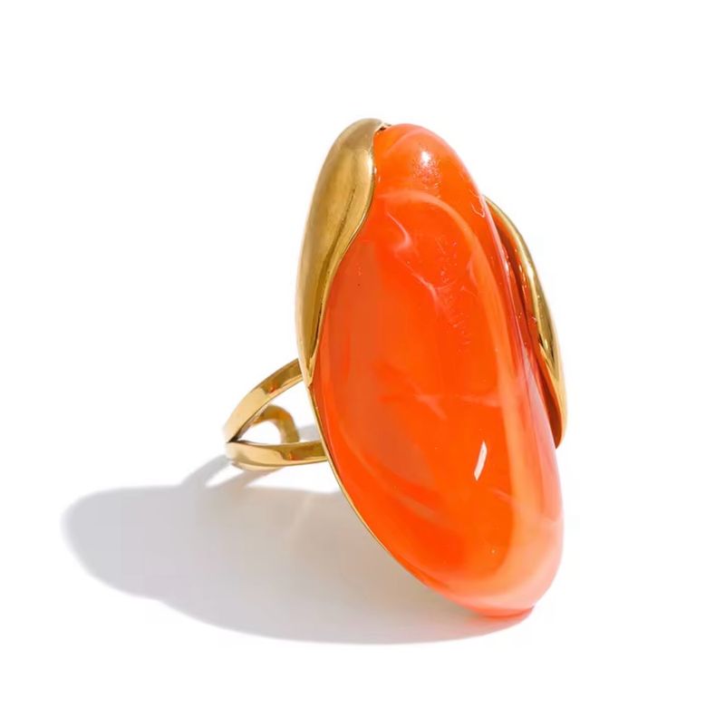 Anillo Rojo-Naranja Resina Ajustable