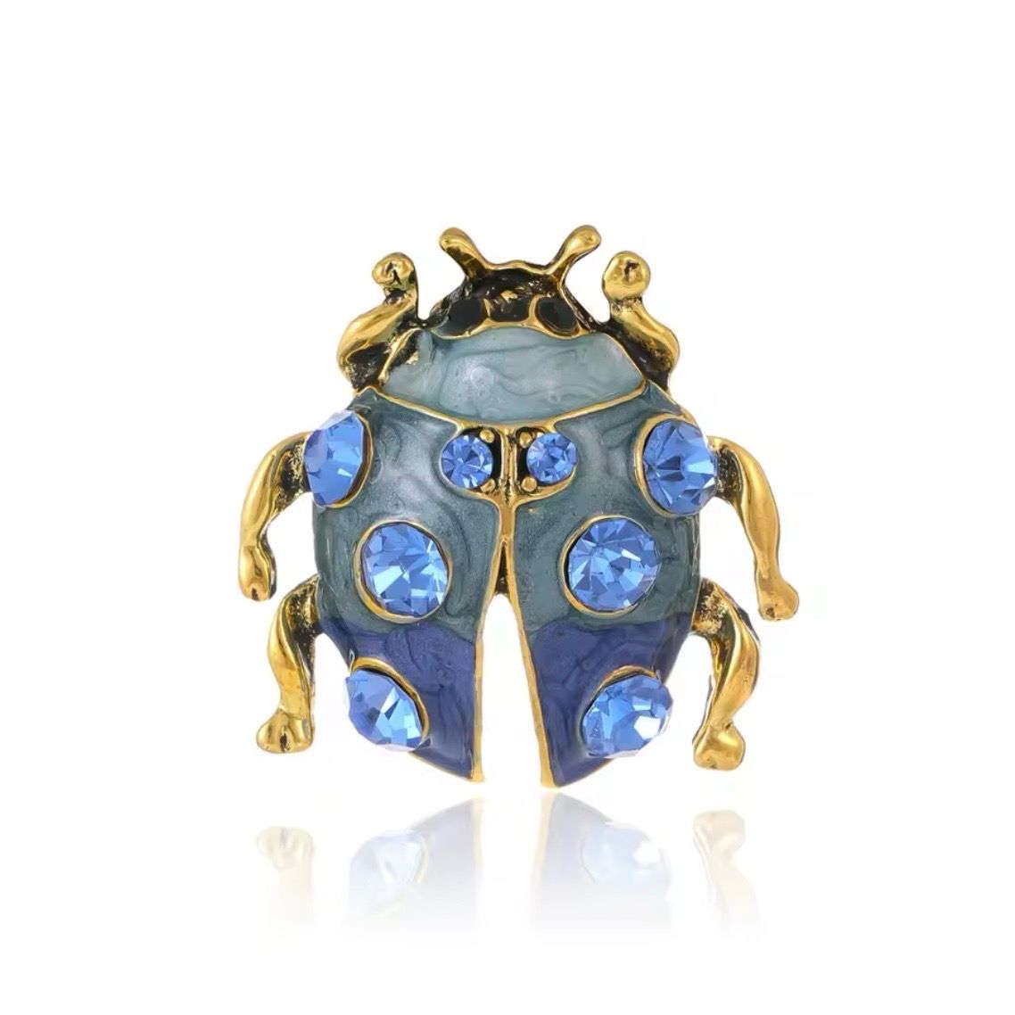 Blue Lady Bug Brooch