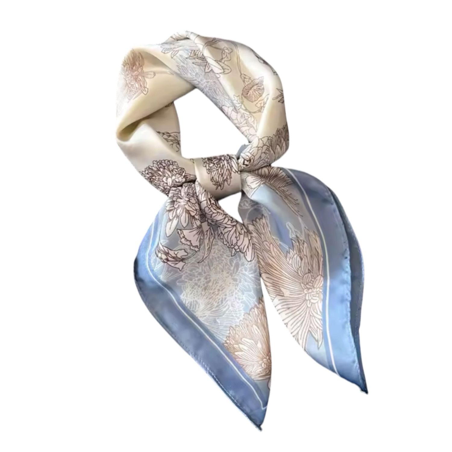 Light Blue Flowers Scarf