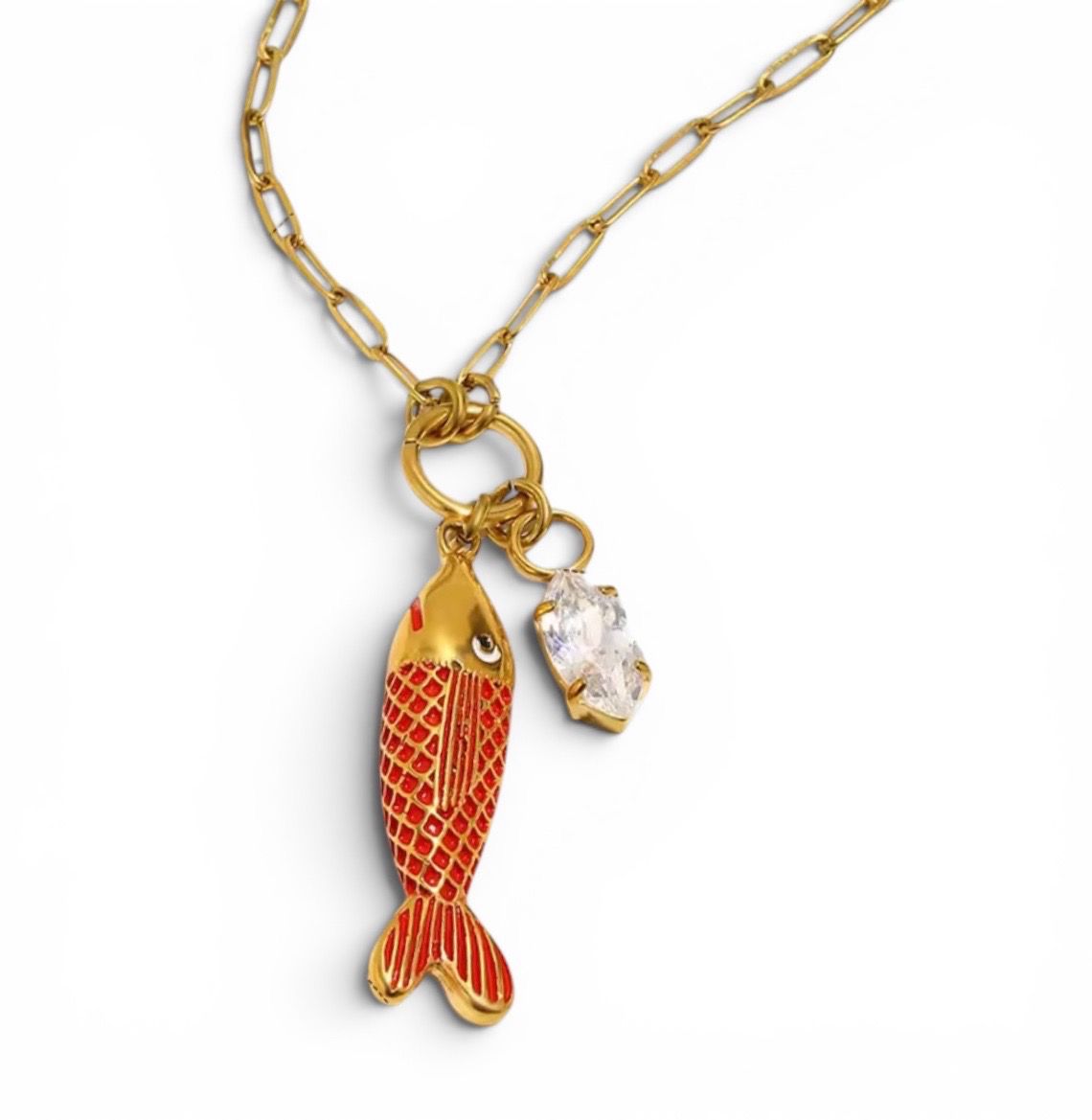 Orange Fish Necklace