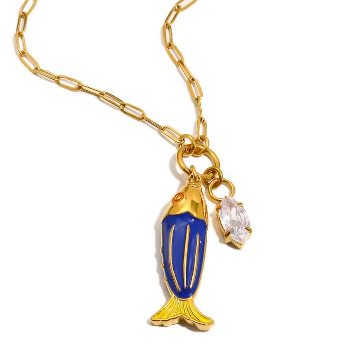 Blue Fish Necklace