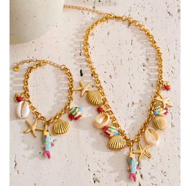 Aqua fish charms Necklace