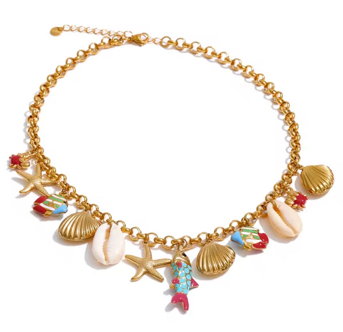 Aqua fish charms Necklace