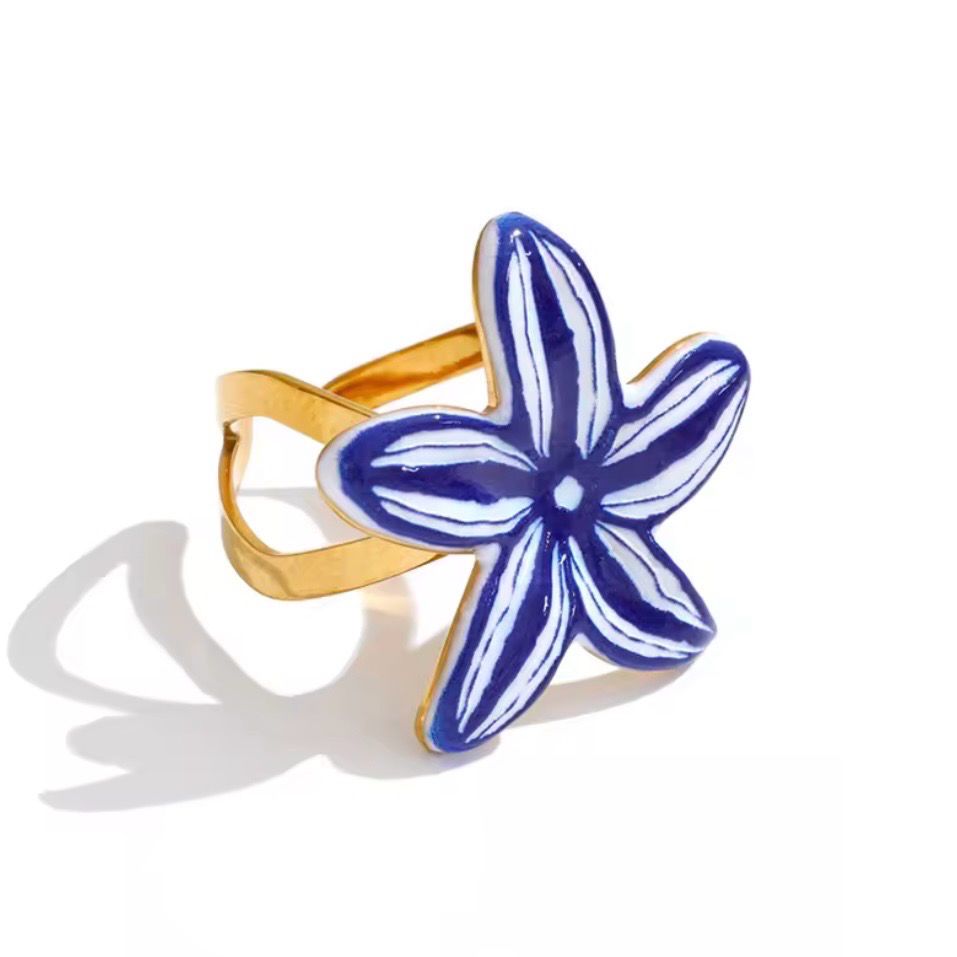 Blue Flower Ring