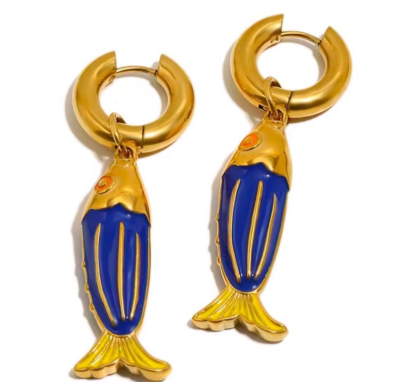 Blue Fish Earrings