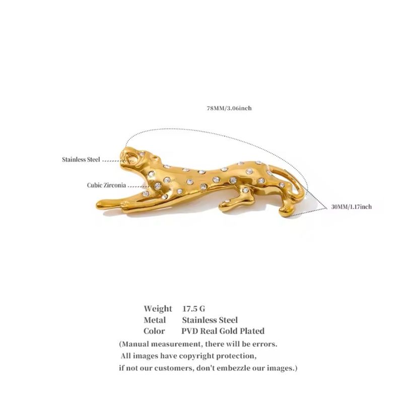 Leopard diamond brooch