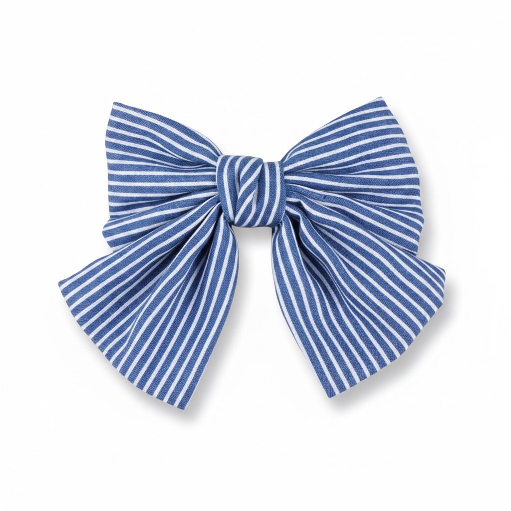 Dark Blue Stripped Bow