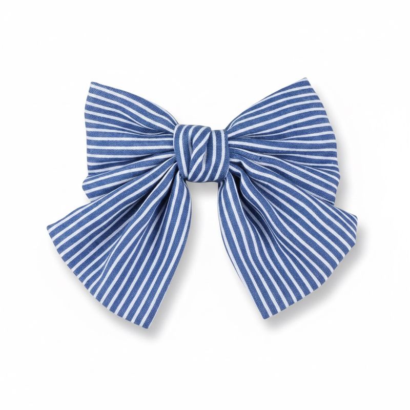 Dark Blue Stripped Bow