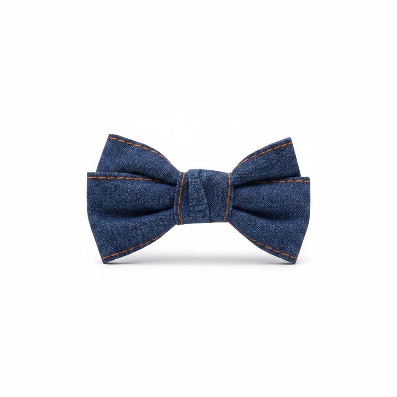 Dark Blue Denim Bow