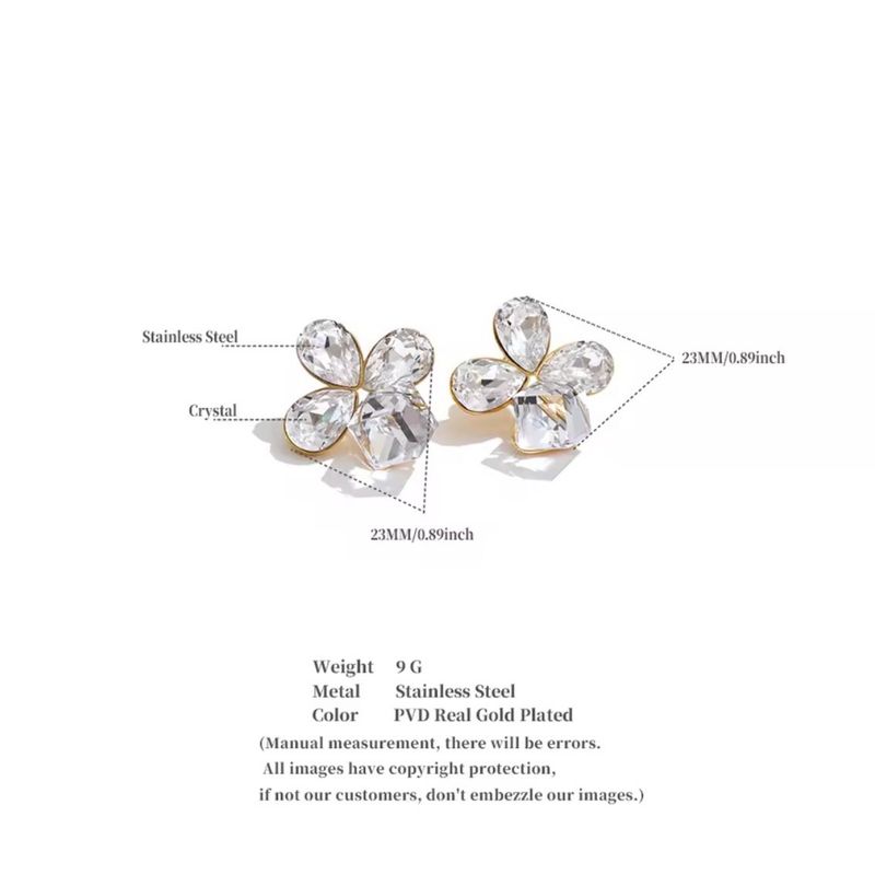 Crystal Flowers Studs