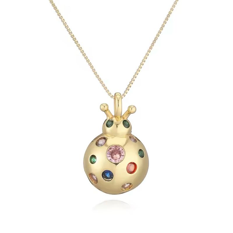Zirconium Ladybug Necklace