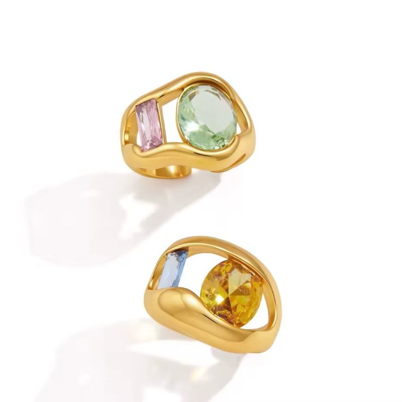 Pink Mint Zircon open ring