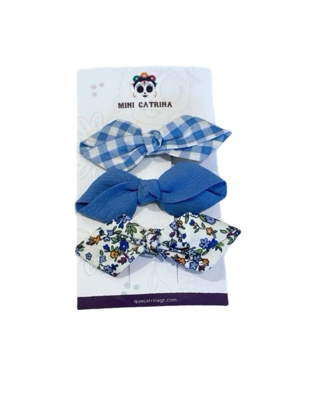 Blue Mini Bows Clip