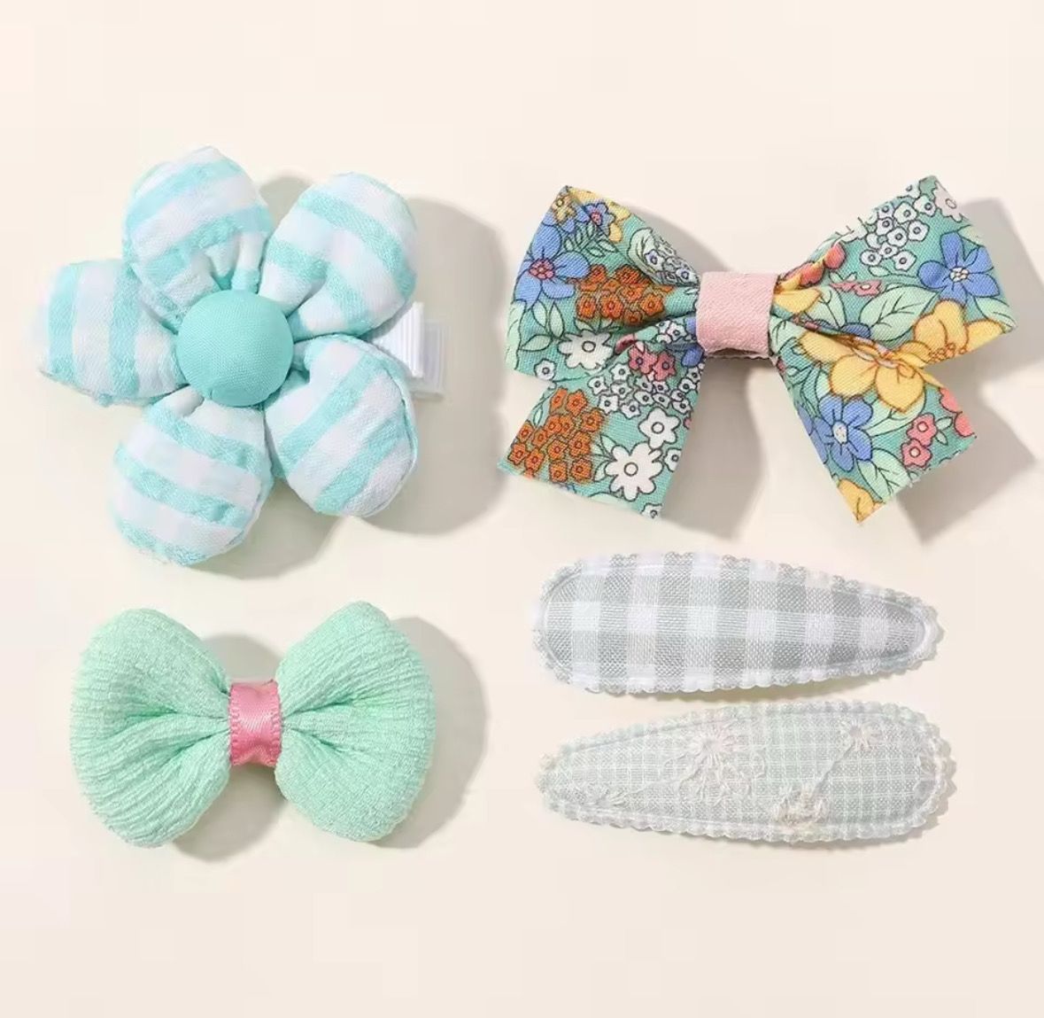 Set de clips verde menta