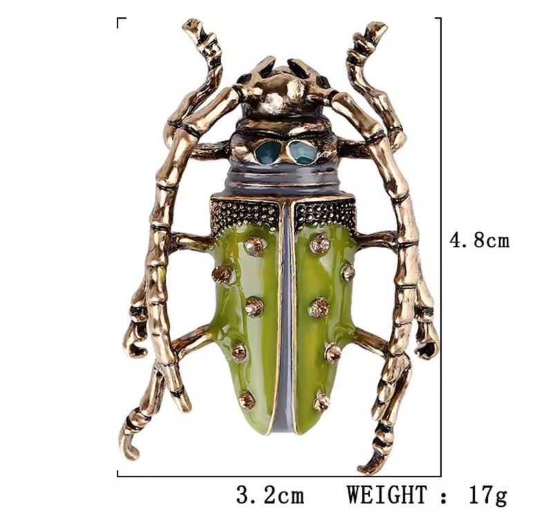 Beetle Green Brooch