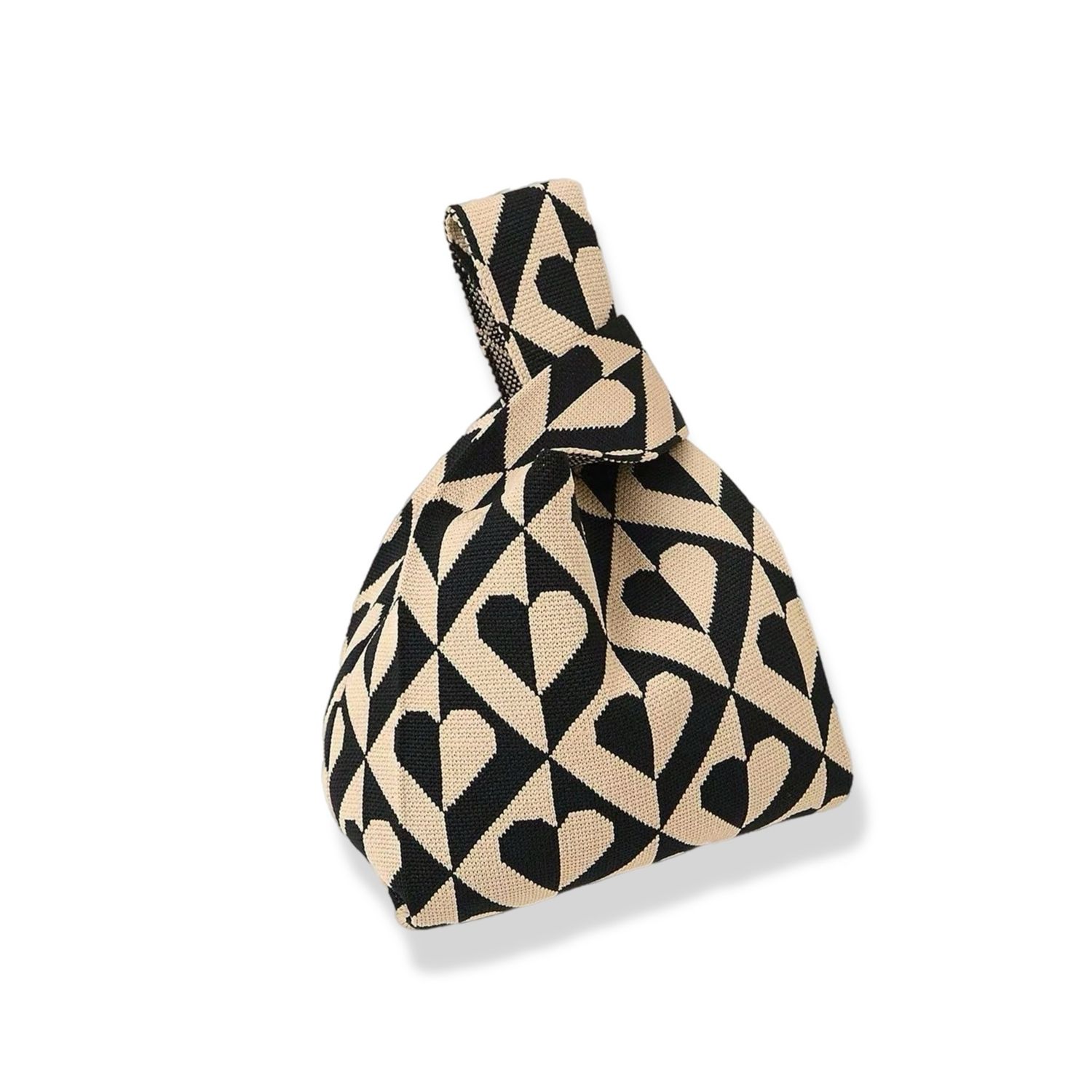 Black &amp; Beige Knit Bag