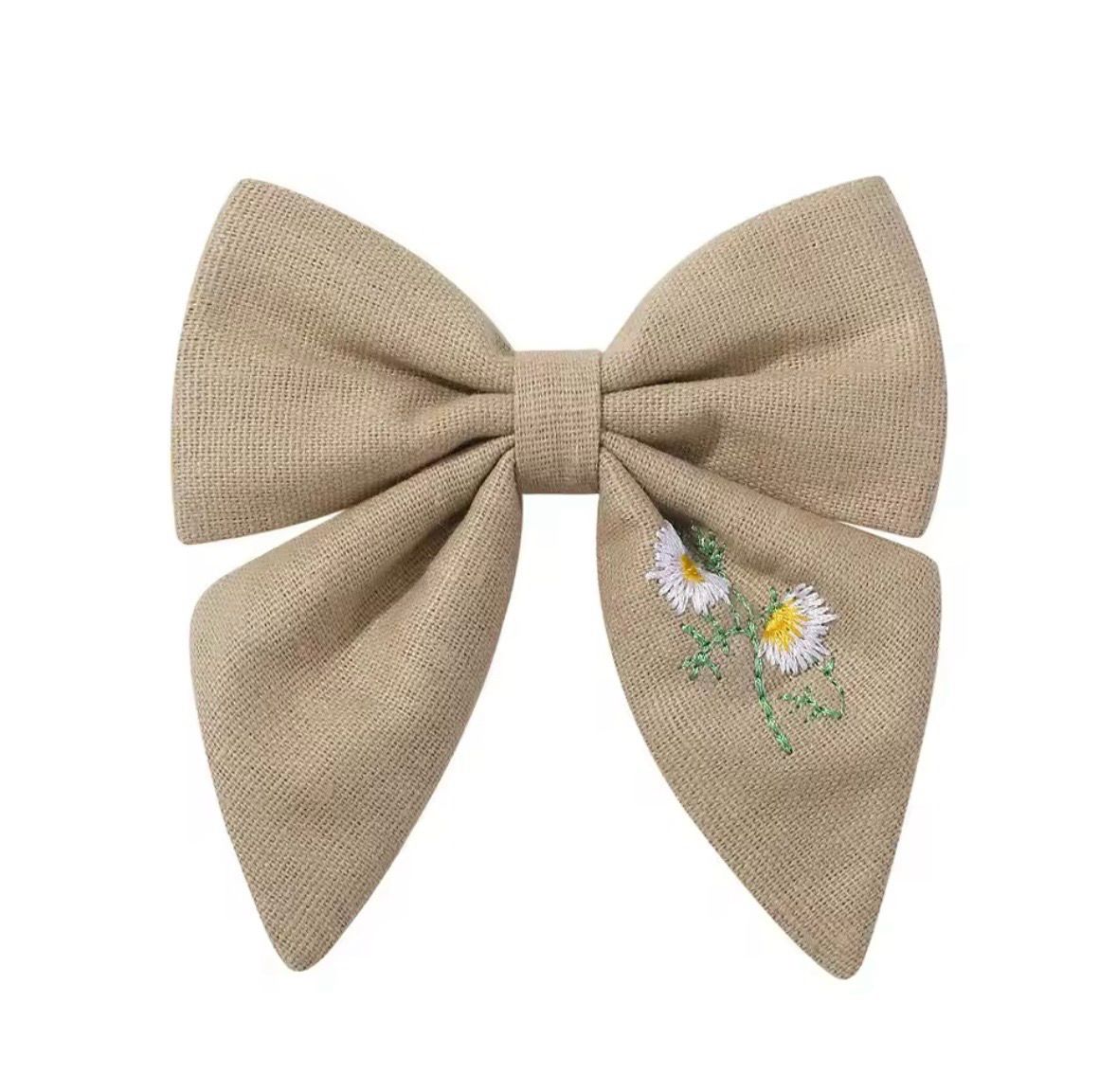 Khaki Flower Bow