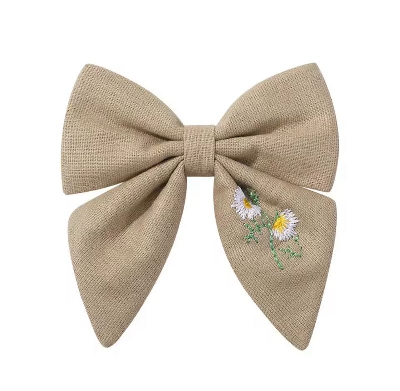 Khaki Flower Bow