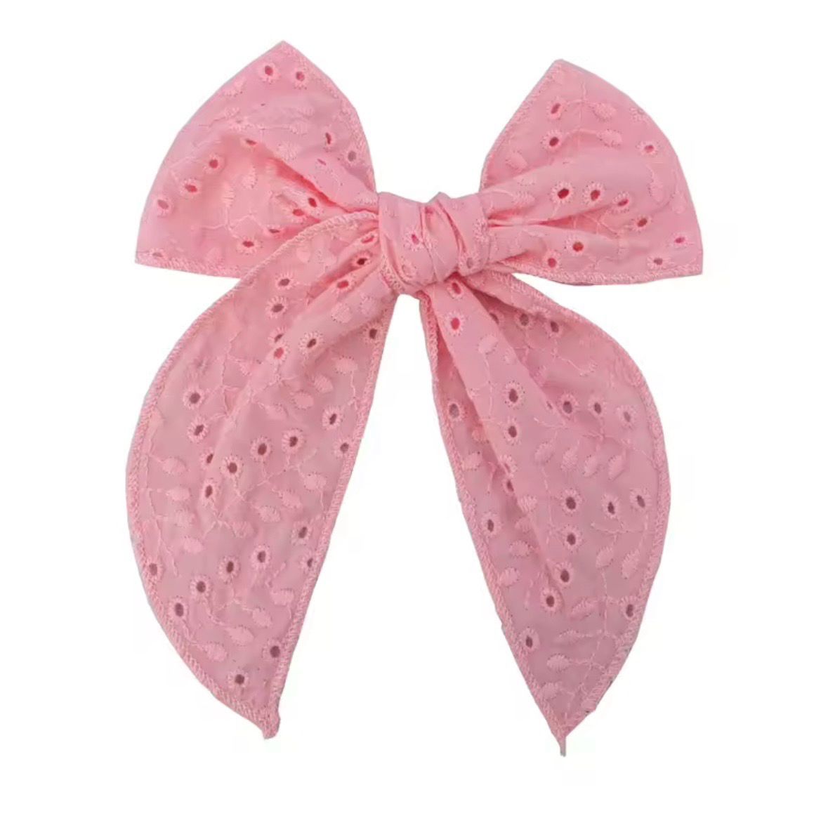 Pink Autumn embroidery Hairbow