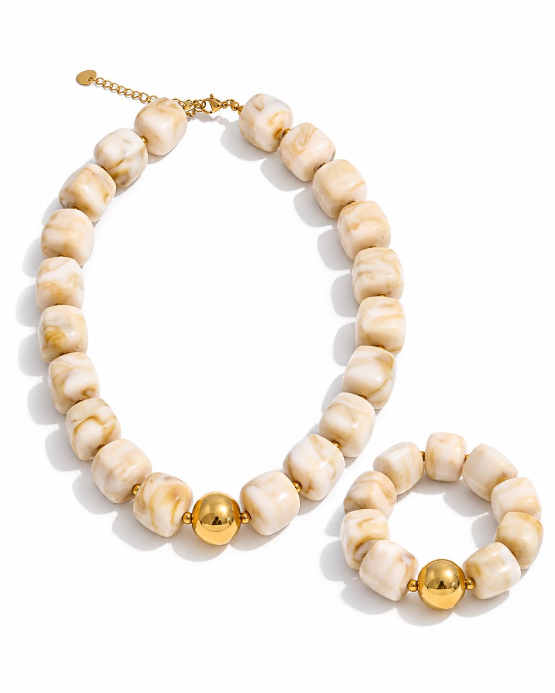 Set Beige Square Beads