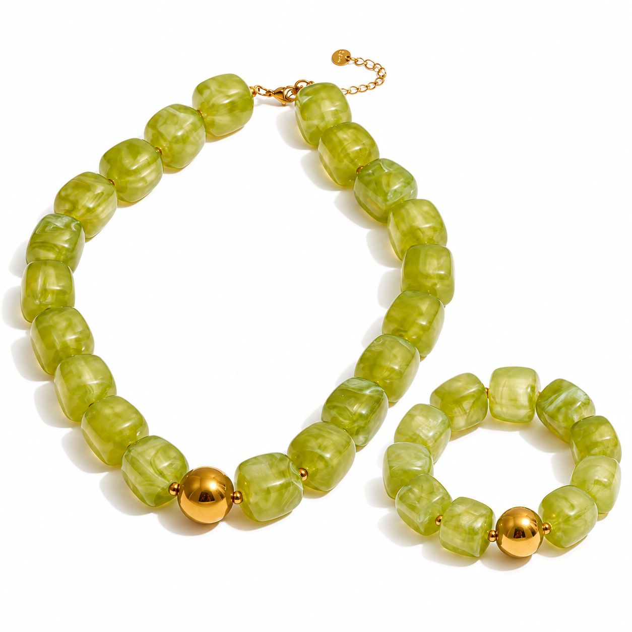 Set Olive Green Beads
