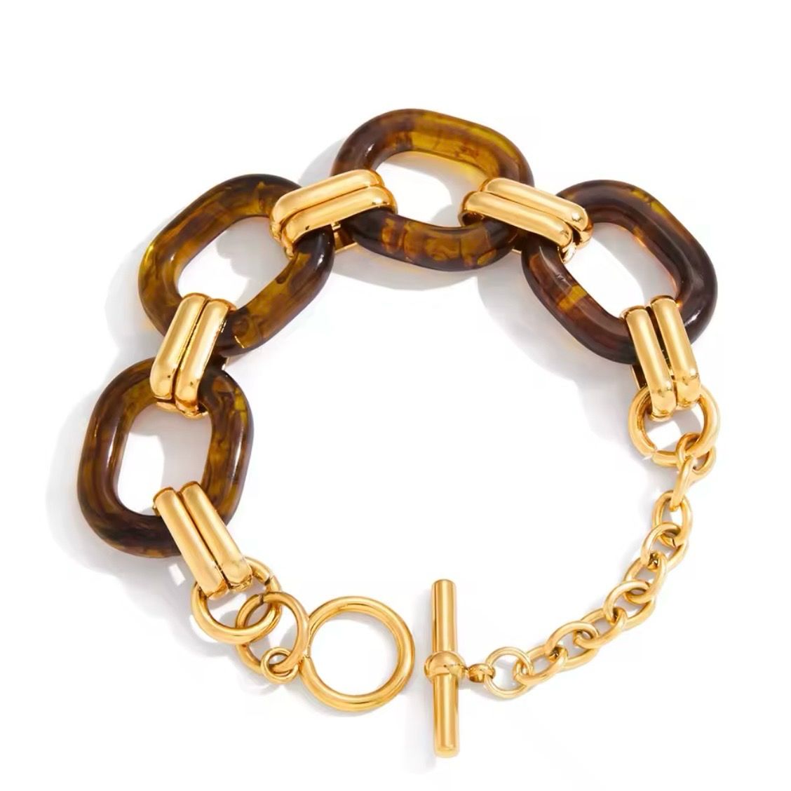 Amber resin buckle bracelet