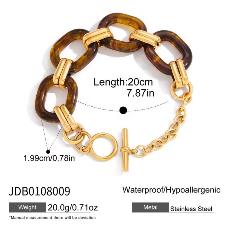 Amber resin buckle bracelet