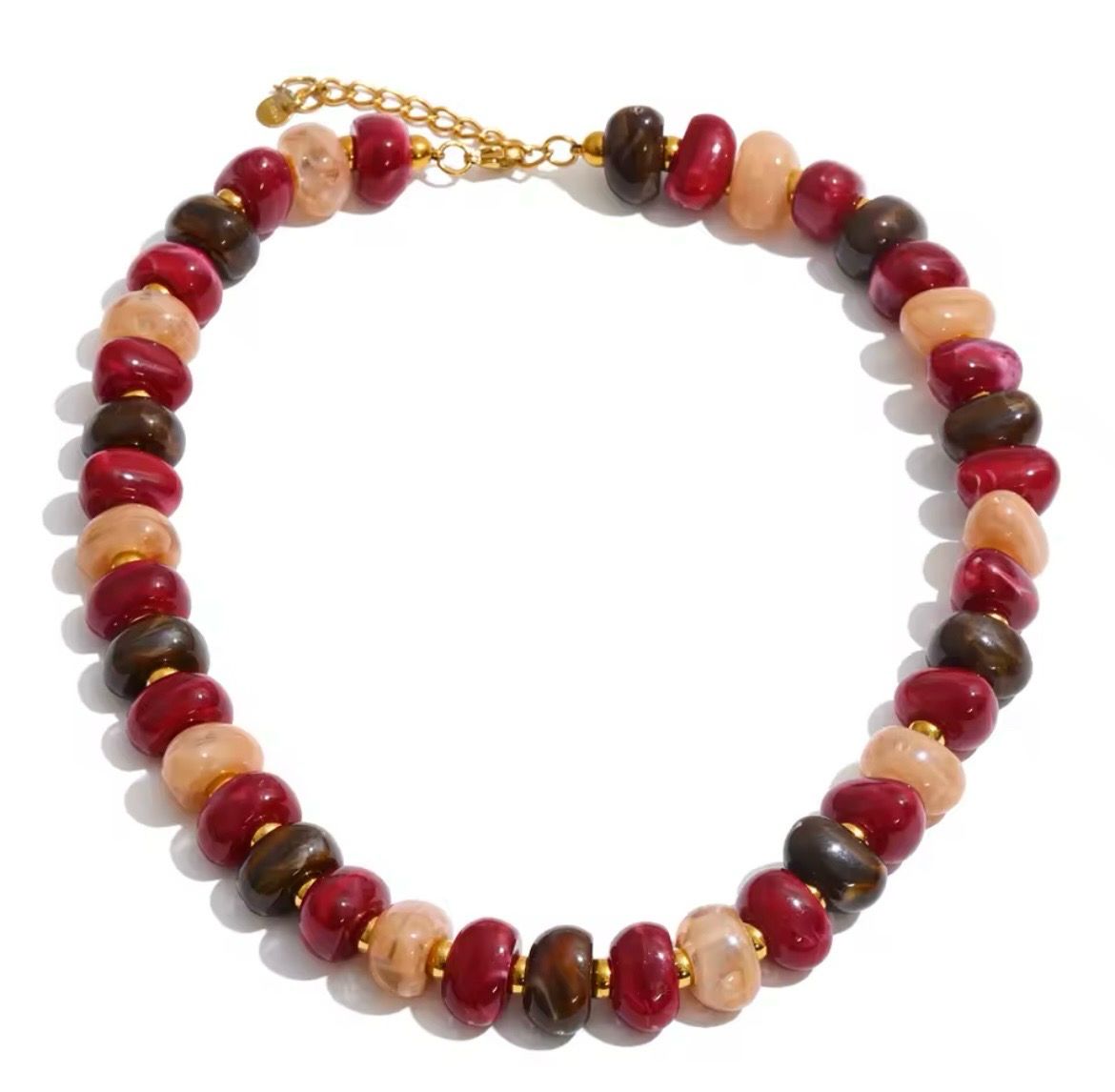 Red wine autumn  Bead Necklace
