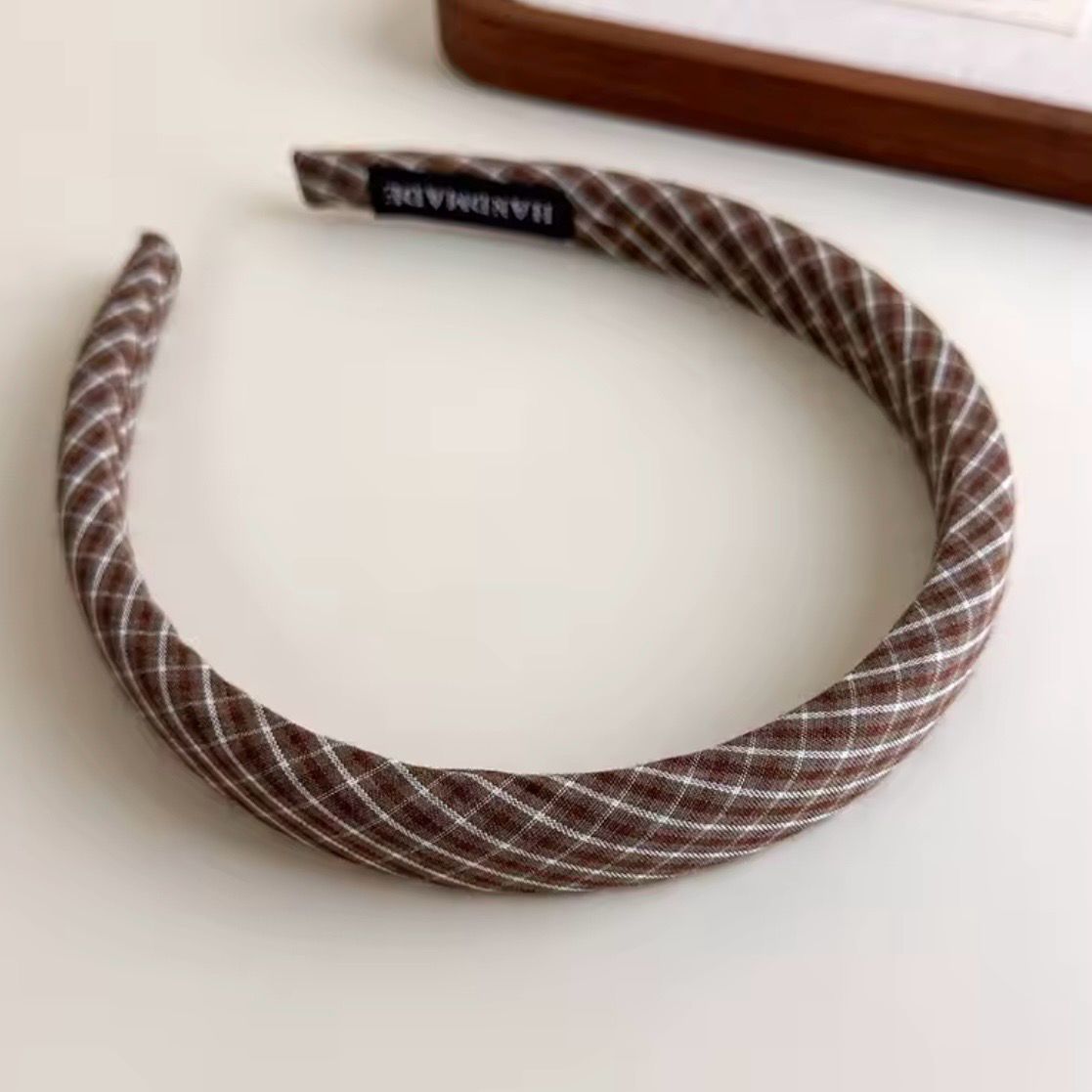 Fall Plaid Headband – Brown