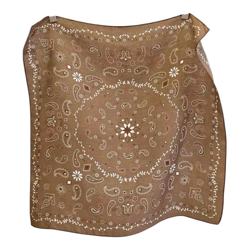 Cinnamon paisley cotton scarf
