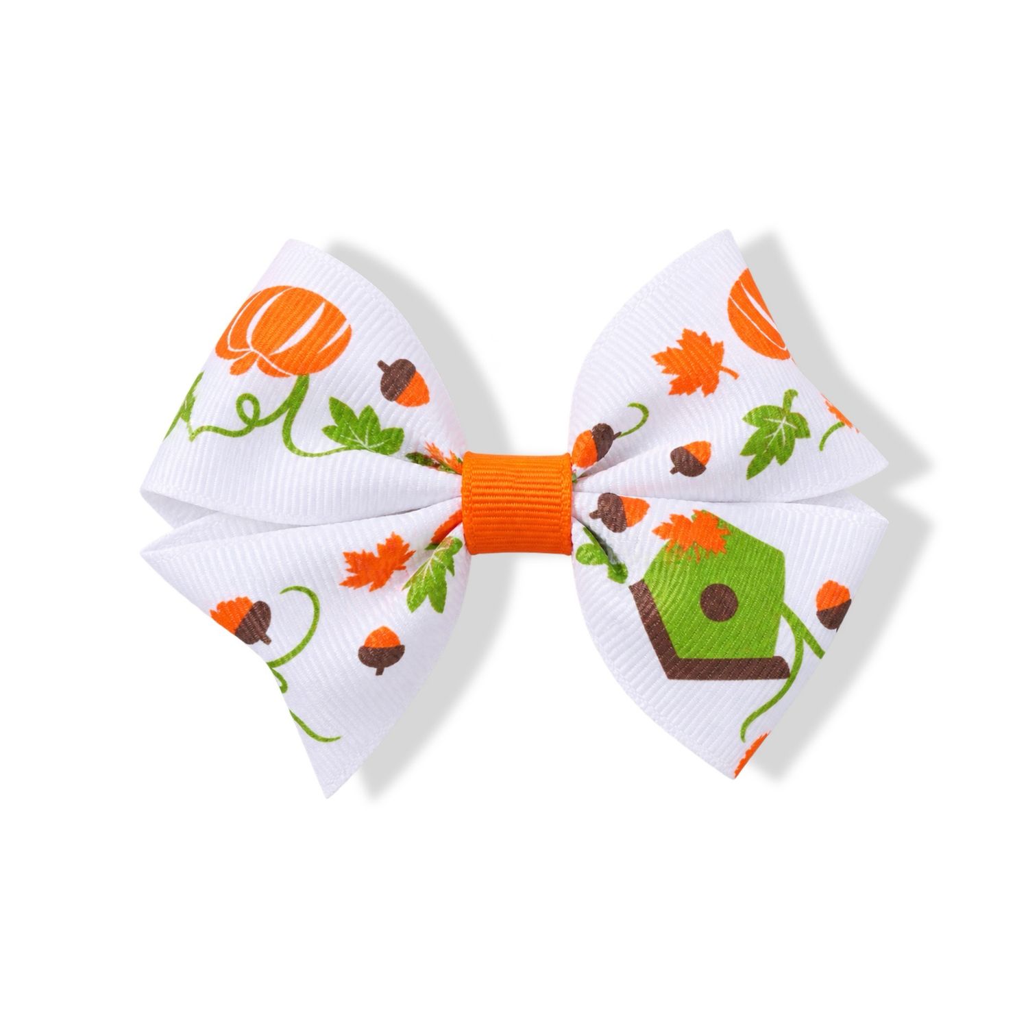 White pumpkin mini Hairbow