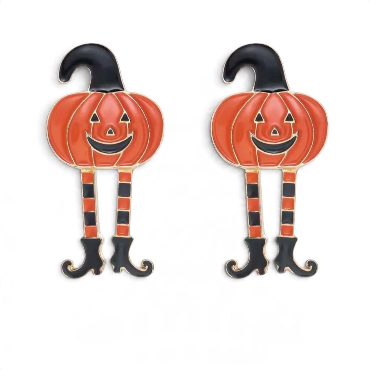 Pumpkin witch earrings
