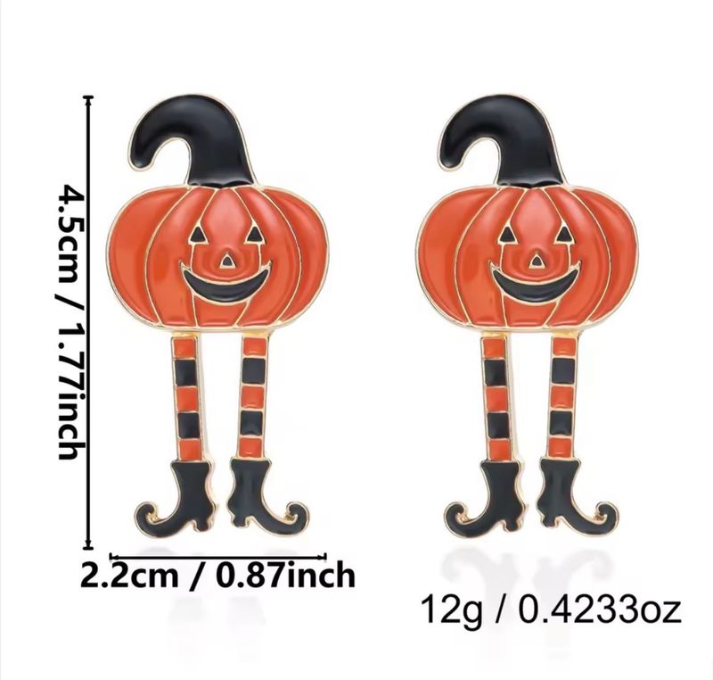 Pumpkin witch earrings